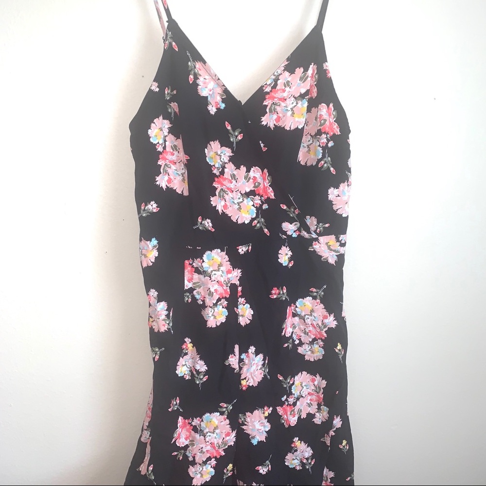 Xhilaration floral black jumpsuit